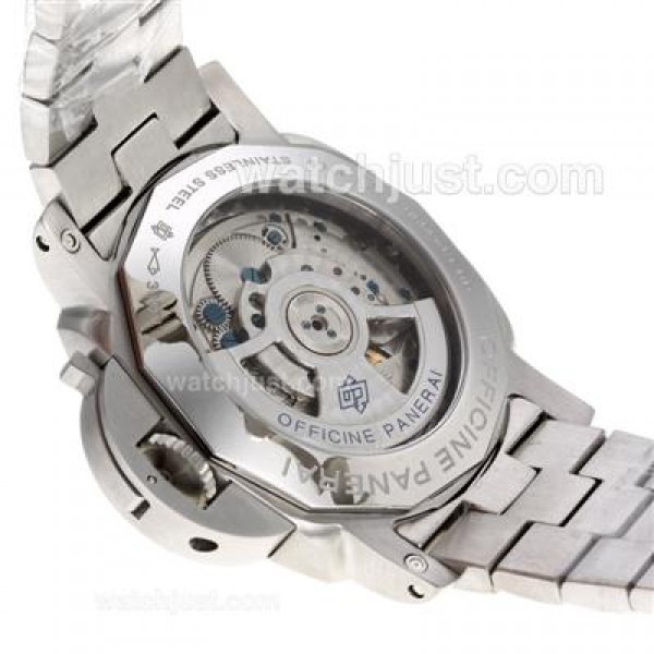 Panerai Luminor Working GMT Swiss Valjoux 7750 Movement with Black Dial S/S-Sapphire Glass