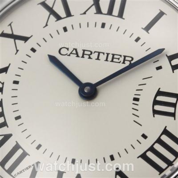 Cartier Ballon bleu de Cartier Swiss ETA Movement with White Dial-Purple Leather Strap