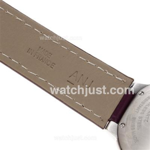 Cartier Ballon bleu de Cartier Swiss ETA Movement with White Dial-Purple Leather Strap