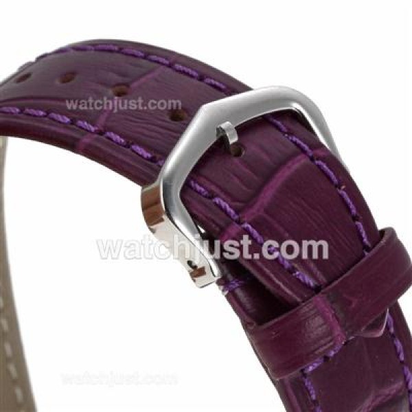 Cartier Ballon bleu de Cartier Swiss ETA Movement with White Dial-Purple Leather Strap