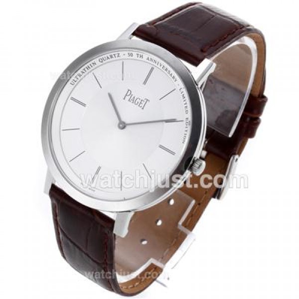 Piaget Altiplano Swiss ETA Movement Stick Markers with White Dial-Leather Strap