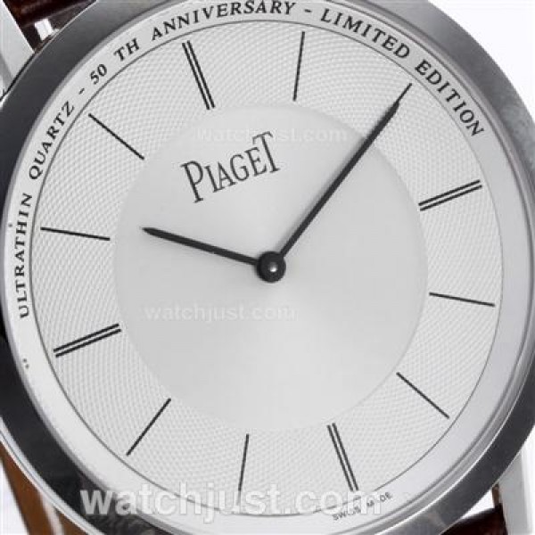 Piaget Altiplano Swiss ETA Movement Stick Markers with White Dial-Leather Strap