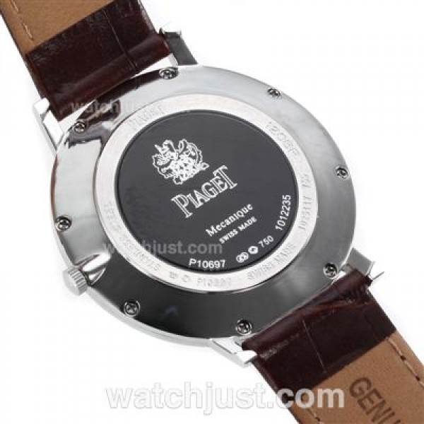 Piaget Altiplano Swiss ETA Movement Stick Markers with White Dial-Leather Strap