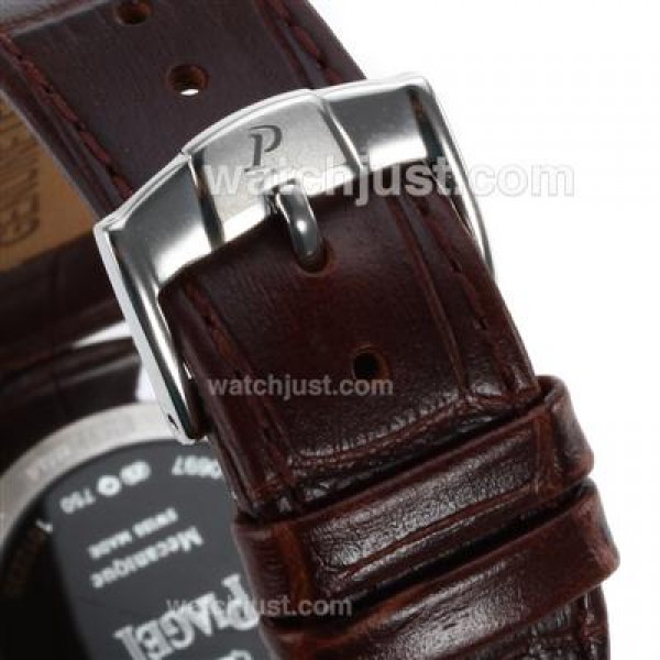 Piaget Altiplano Swiss ETA Movement Stick Markers with White Dial-Leather Strap