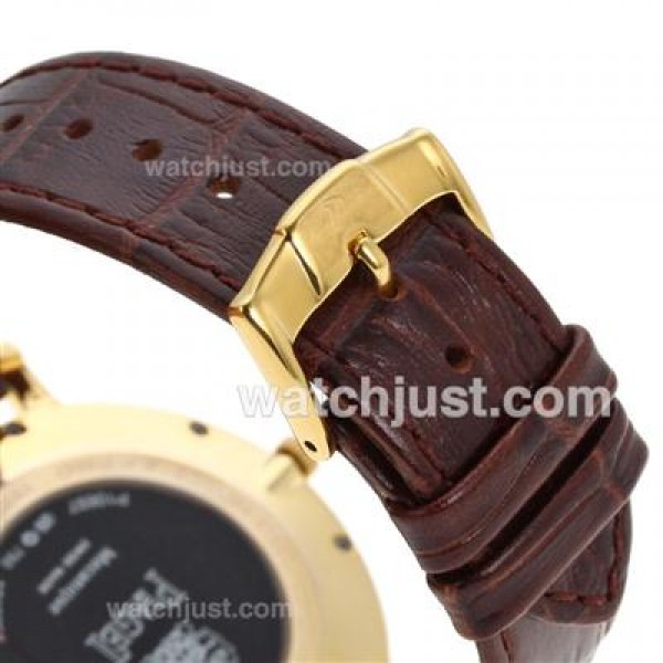 Piaget Altiplano Swiss ETA Movement Gold Case Stick Markers with White Dial-Leather Strap