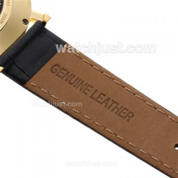Piaget Altiplano Swiss ETA Movement Gold Case Stick Markers with Black Dial-Leather Strap