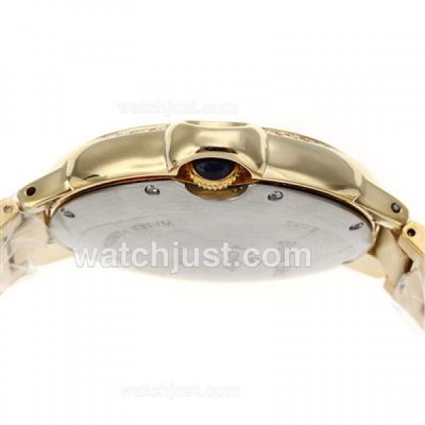 Cartier Ballon bleu de Cartier Full Gold Diamond Bezel with White Dial