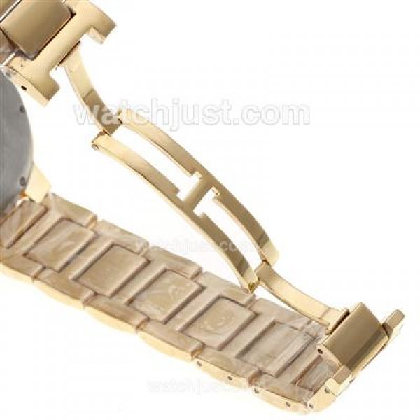 Cartier Ballon bleu de Cartier Full Gold Diamond Bezel with White Dial