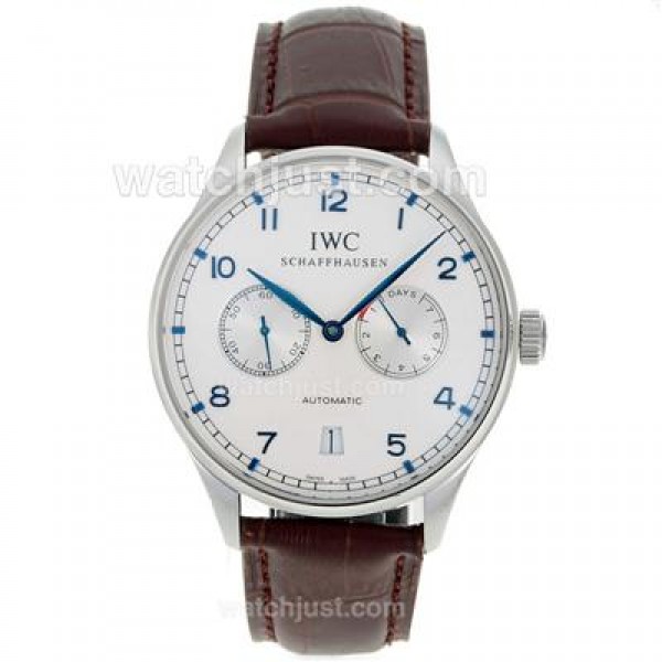 IWC Portuguese Working Power Reserve Automatic with White Dial-Leather Strap