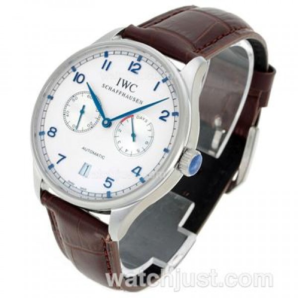 IWC Portuguese Working Power Reserve Automatic with White Dial-Leather Strap