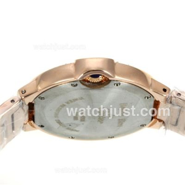 Cartier Ballon bleu de Cartier Full Rose Gold Case Diamond Bezel with White Dial