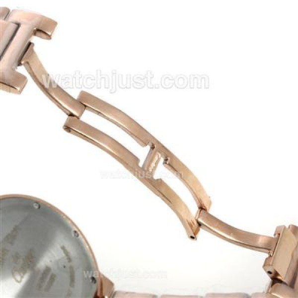 Cartier Ballon bleu de Cartier Full Rose Gold Case Diamond Bezel with White Dial