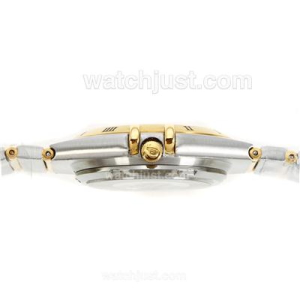 Omega Constellation Automatic Two Tone Diamond Markers with Golden Dial-18K Plated Gold Movement