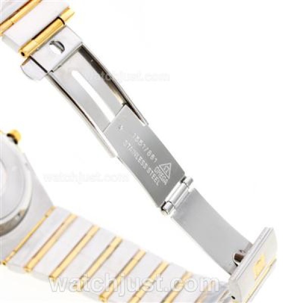 Omega Constellation Automatic Two Tone Diamond Markers with Golden Dial-18K Plated Gold Movement