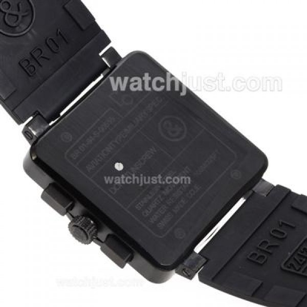 Bell & Ross BR01-94 Working Chronograph PVD Case with Black Dial-Rubber Strap