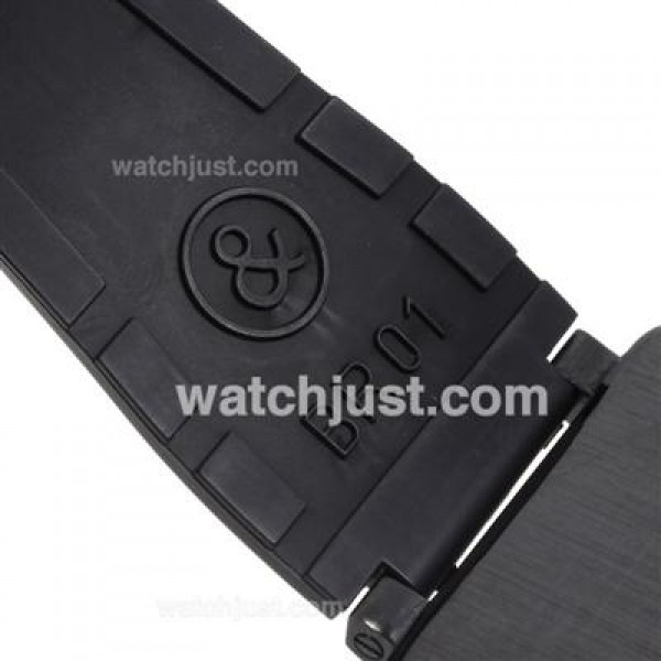 Bell & Ross BR01-94 Working Chronograph PVD Case with Black Dial-Rubber Strap