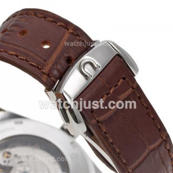 Omega Seamaster Automatic Rose Gold Markers with White Dial-Leather Strap