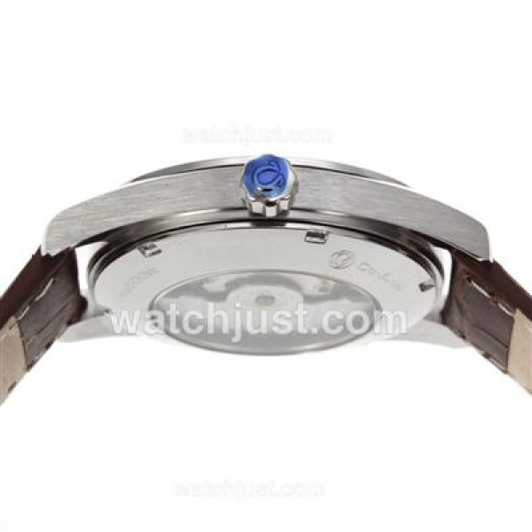 Omega Seamaster Automatic Rose Gold Markers with White Dial-Leather Strap