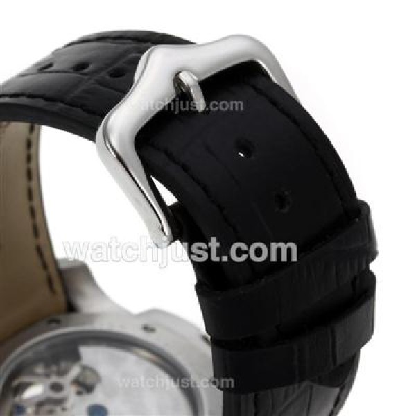 Cartier Calibre de Cartier Automatic with Black Dial-Leather Strap