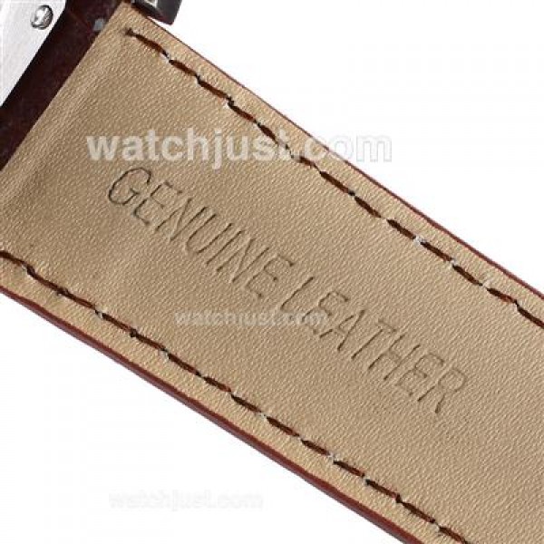 Cartier Calibre de Cartier Automatic Two Tone Case with White Dial-Leather Strap