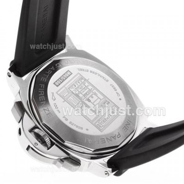Panerai Luminor Firenze Chronograph Swiss ETA Valjoux 7753 Movement with Blue Dial-Rubber Strap
