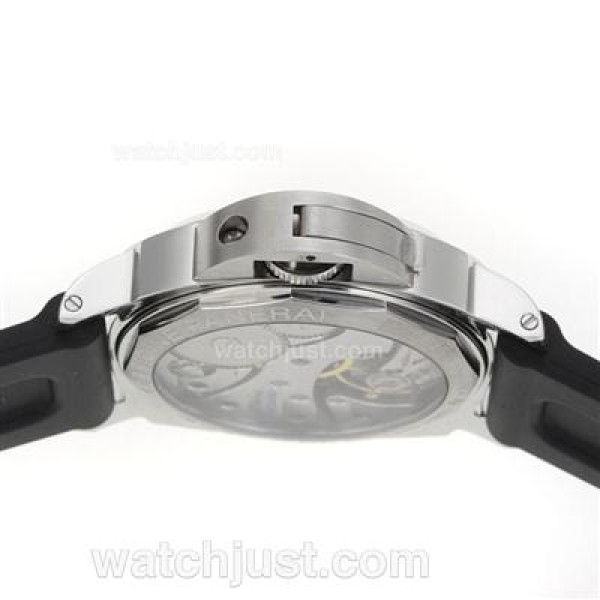 Panerai Luminor Marina Swiss Unitas 6497 Movement Swan Neck with Black Dial-Rubber Strap