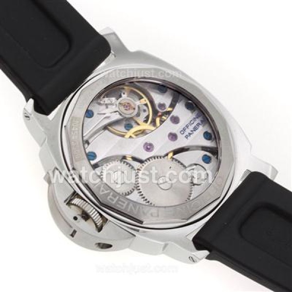 Panerai Luminor Marina Swiss Unitas 6497 Movement Swan Neck with Black Dial-Rubber Strap