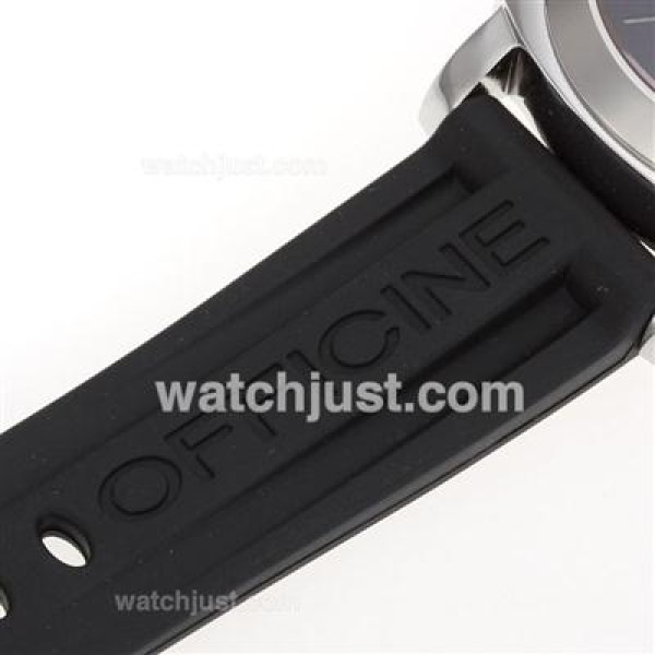 Panerai Luminor Marina Swiss Unitas 6497 Movement Swan Neck with Black Dial-Rubber Strap