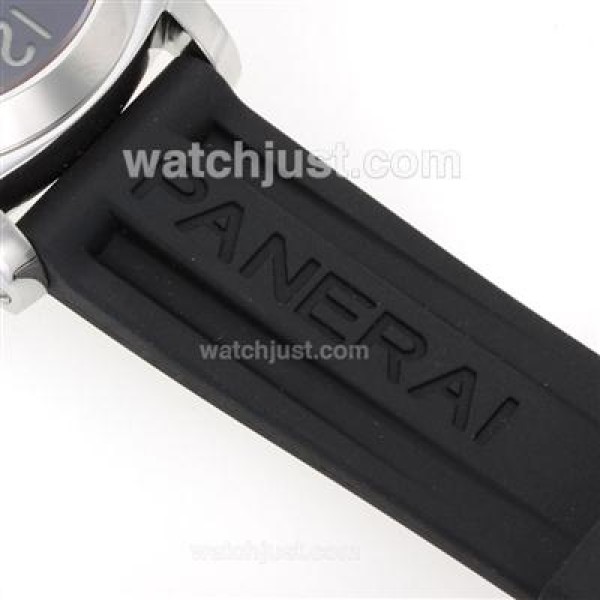 Panerai Luminor Marina Swiss Unitas 6497 Movement Swan Neck with Black Dial-Rubber Strap