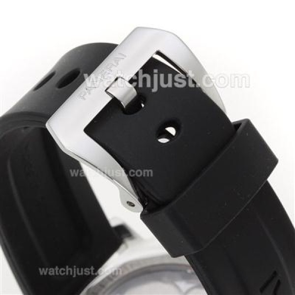 Panerai Luminor Marina Swiss Unitas 6497 Movement Swan Neck with Black Dial-Rubber Strap