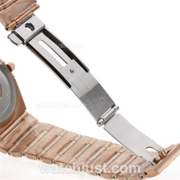Omega Constellation Swiss ETA Movement Full Rose Gold Diamond Bezel and Markers with MOP Dial