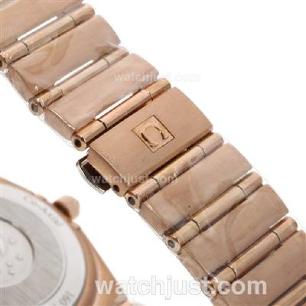 Omega Constellation Swiss ETA Movement Full Rose Gold Diamond Bezel and Markers with MOP Dial