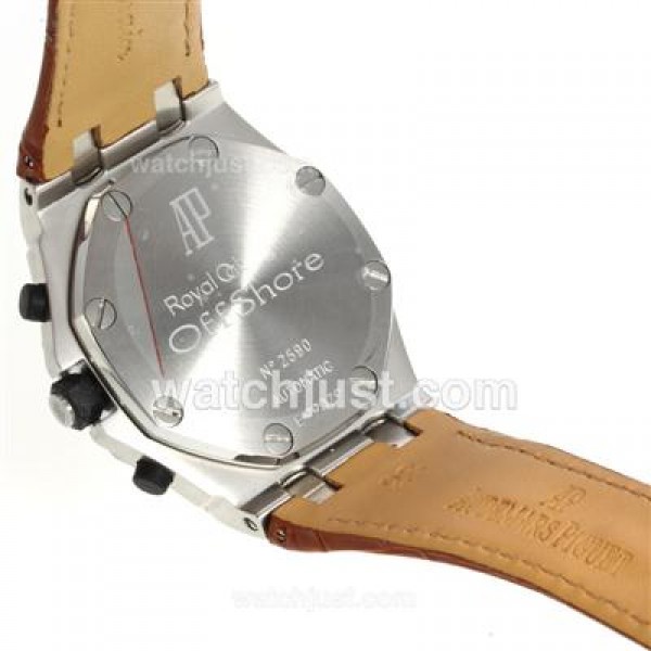 Audemars Piguet Royal Oak Offshore Chrono Swiss Valjoux 7750 Movement with White Checkered Dial-Brown Leather Strap