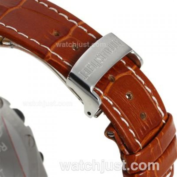 Audemars Piguet Royal Oak Offshore Chrono Swiss Valjoux 7750 Movement with White Checkered Dial-Brown Leather Strap