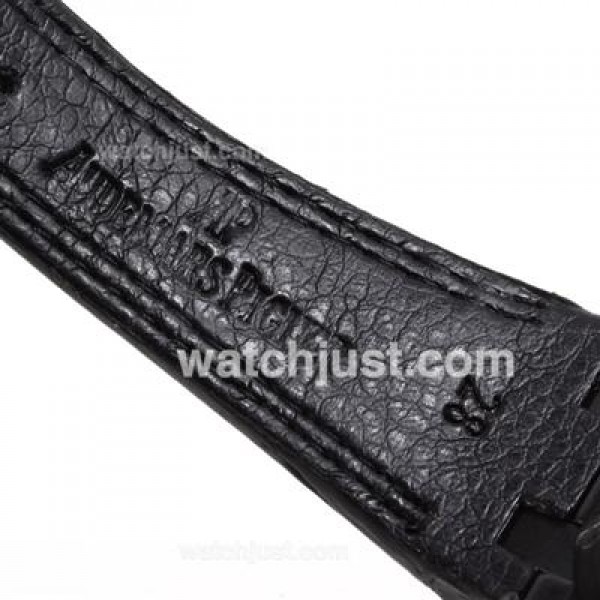Audemars Piguet Royal Oak Offshore Chrono Swiss Valjoux 7750 Movement PVD Case with Black Checkered Dial-Black Leather St