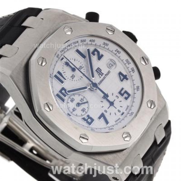 Audemars Piguet Royal Oak Offshore Chrono Swiss Valjoux 7750 Movement with White Checkered Dial-Black Leather Strap