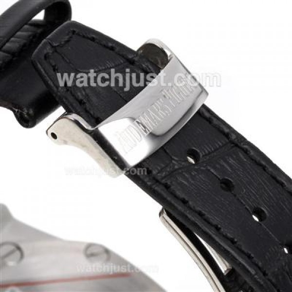 Audemars Piguet Royal Oak Offshore Chrono Swiss Valjoux 7750 Movement with Black Checkered Dial-Black Leather Strap
