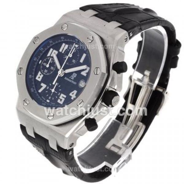 Audemars Piguet Royal Oak Offshore Chrono Swiss Valjoux 7750 Movement with Black Checkered Dial-Black Leather Strap