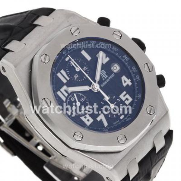 Audemars Piguet Royal Oak Offshore Chrono Swiss Valjoux 7750 Movement with Black Checkered Dial-Black Leather Strap