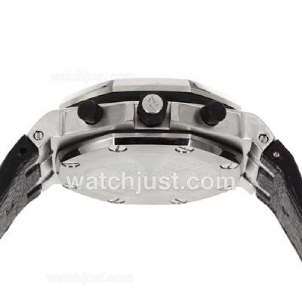 Audemars Piguet Royal Oak Offshore Chrono Swiss Valjoux 7750 Movement with Black Checkered Dial-Black Leather Strap