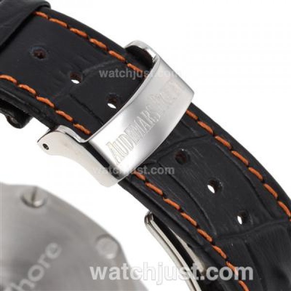 Audemars Piguet Royal Oak Offshore Chrono Swiss Valjoux 7750 Movement with Black Checkered Dial-Black Leather Strap
