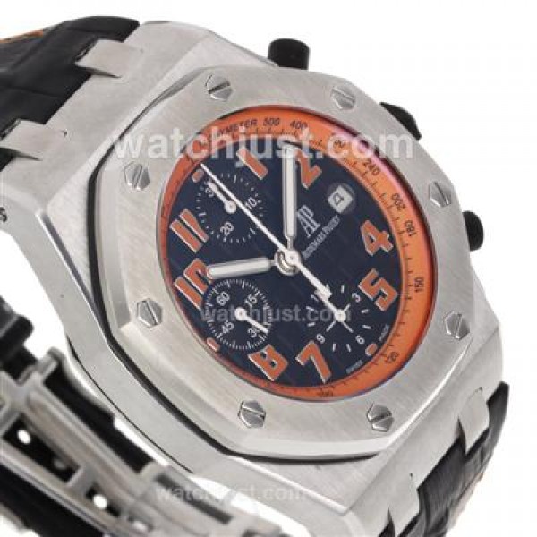 Audemars Piguet Royal Oak Offshore Chrono Swiss Valjoux 7750 Movement with Black Checkered Dial-Black Leather Strap