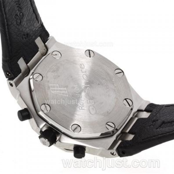 Audemars Piguet Royal Oak Offshore Chrono Swiss Valjoux 7750 Movement with Black Checkered Dial-Black Leather Strap