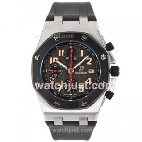 Audemars Piguet Royal Oak Offshore Chrono Swiss Valjoux 7750 Movement PVD Bezel with Gray Checkered Dial-Rubber Strap