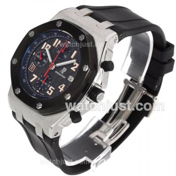 Audemars Piguet Royal Oak Offshore Chrono Swiss Valjoux 7750 Movement PVD Bezel with Gray Checkered Dial-Rubber Strap