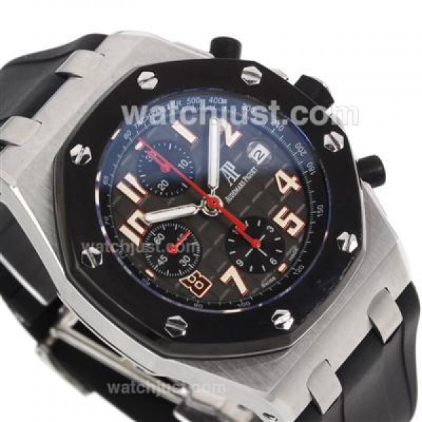 Audemars Piguet Royal Oak Offshore Chrono Swiss Valjoux 7750 Movement PVD Bezel with Gray Checkered Dial-Rubber Strap