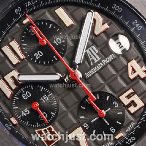 Audemars Piguet Royal Oak Offshore Chrono Swiss Valjoux 7750 Movement PVD Bezel with Gray Checkered Dial-Rubber Strap