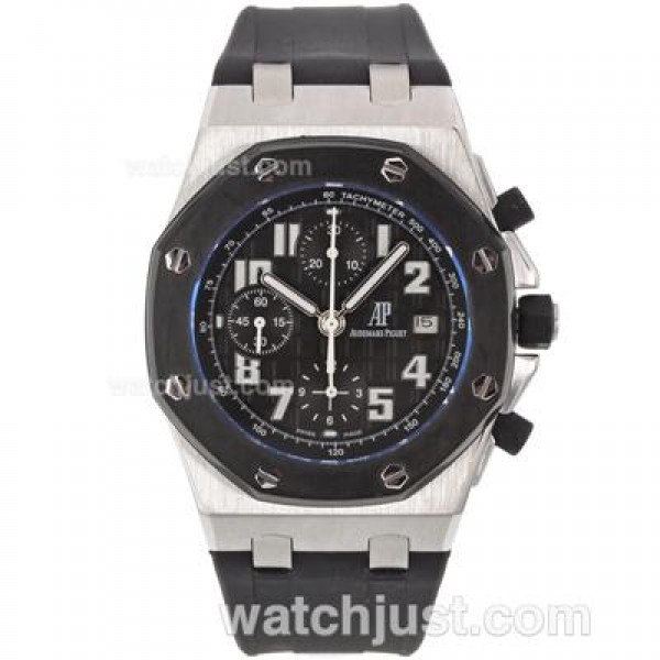 Audemars Piguet Royal Oak Offshore Chrono Swiss Valjoux 7750 Movement PVD Bezel with Black Checkered Dial-Rubber Strap