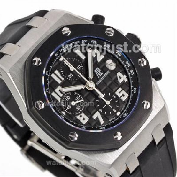 Audemars Piguet Royal Oak Offshore Chrono Swiss Valjoux 7750 Movement PVD Bezel with Black Checkered Dial-Rubber Strap