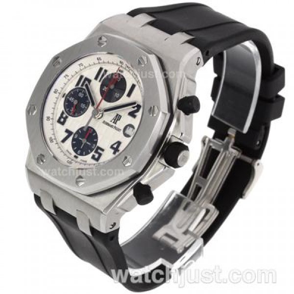 Audemars Piguet Royal Oak Offshore Chrono Swiss Valjoux 7750 Movement with White Checkered Dial-Black Rubber Strap